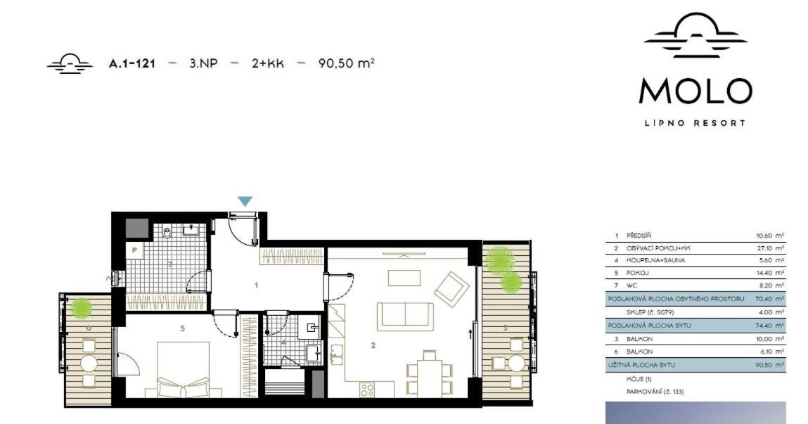 Apartament A121 Molo Lipno S Infrasaunou - Residence Koubek Lipno nad Vltavou Dış mekan fotoğraf